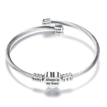 Load image into Gallery viewer, Solid Stainless Steel Heart Message Bracelet: Always in My Heart
